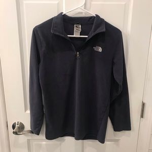Boys’ navy North Face fleece quarter zip pullover